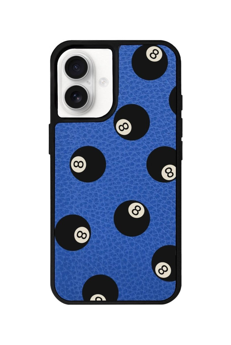 iPhone 16 8Ball Leather Vegan Deri Telefon Kılıfı Mavi - SUMTHINCS