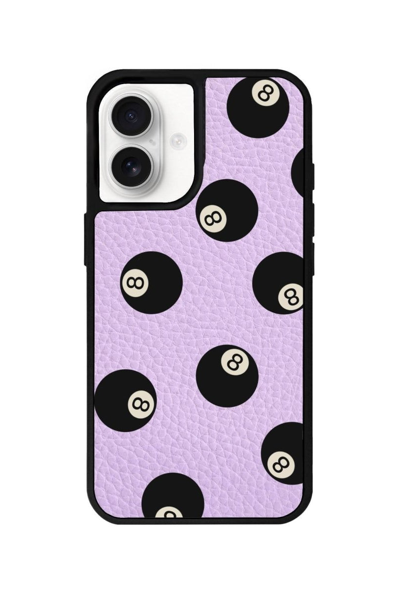 iPhone 16 8Ball Leather Vegan Deri Telefon Kılıfı Lila - SUMTHINCS