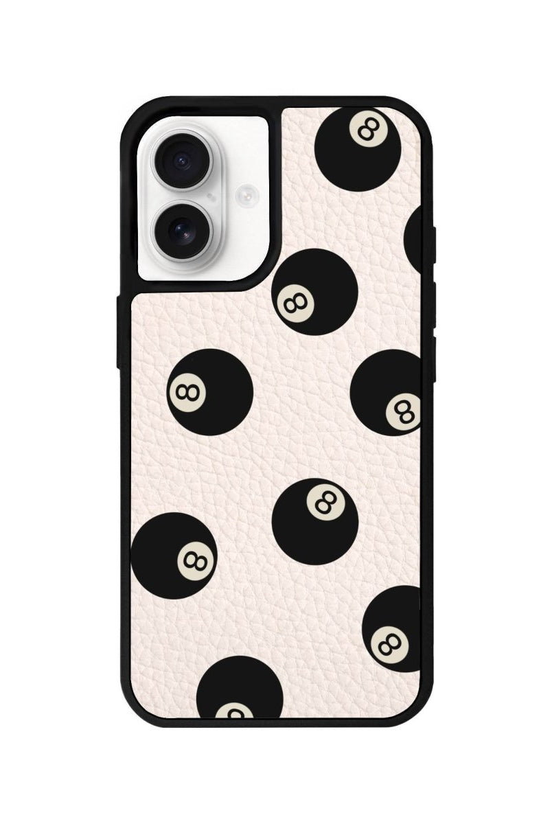 iPhone 16 8Ball Leather Vegan Deri Telefon Kılıfı Bej - SUMTHINCS