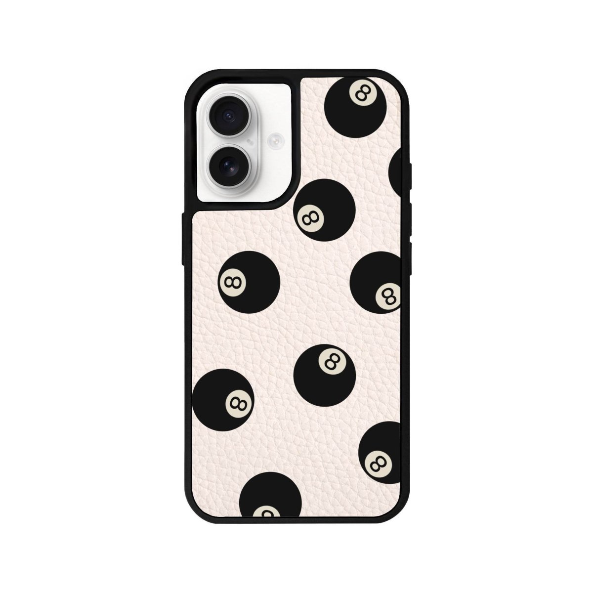 iPhone 16 8Ball Leather Vegan Deri Telefon Kılıfı Bej - SUMTHINCS