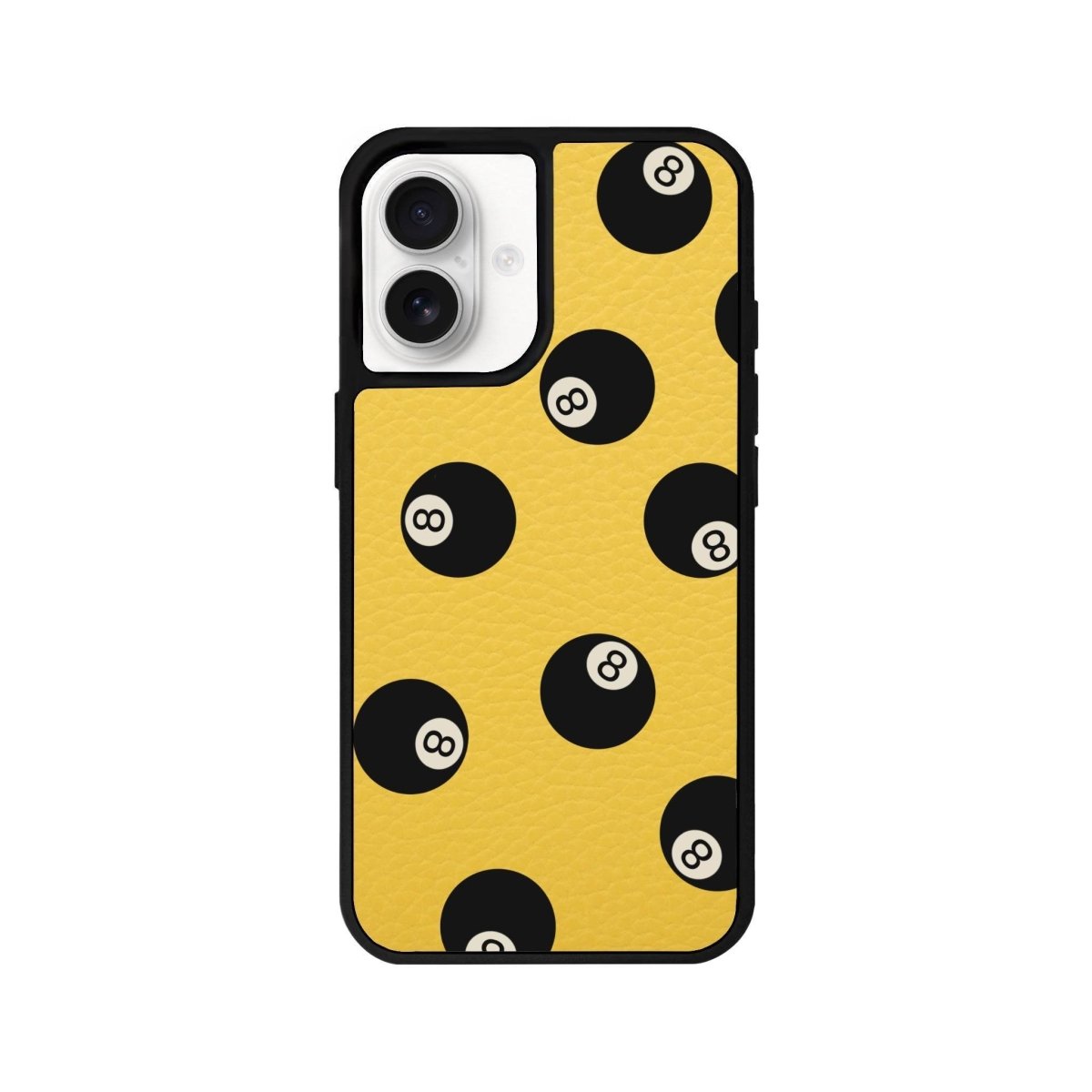 iPhone 16 8Ball Leather Vegan Deri Telefon Kılıfı Sarı - SUMTHINCS