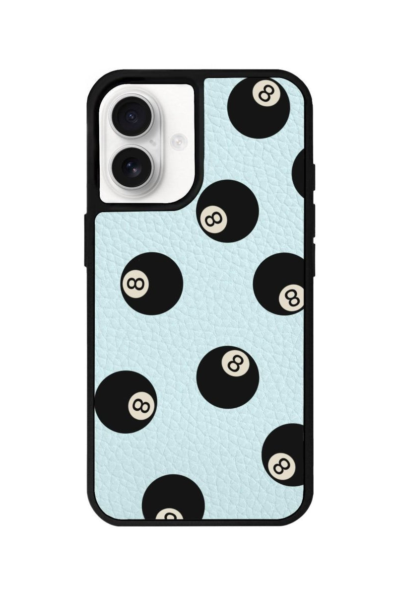 iPhone 16 8Ball Leather Vegan Deri Telefon Kılıfı Açık Mavi - SUMTHINCS