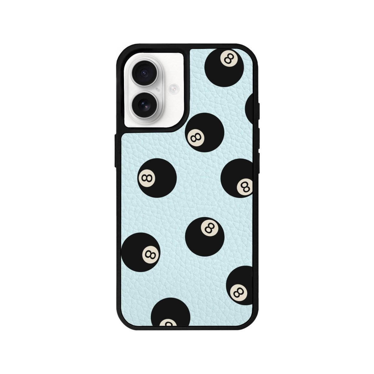 iPhone 16 8Ball Leather Vegan Deri Telefon Kılıfı Açık Mavi - SUMTHINCS