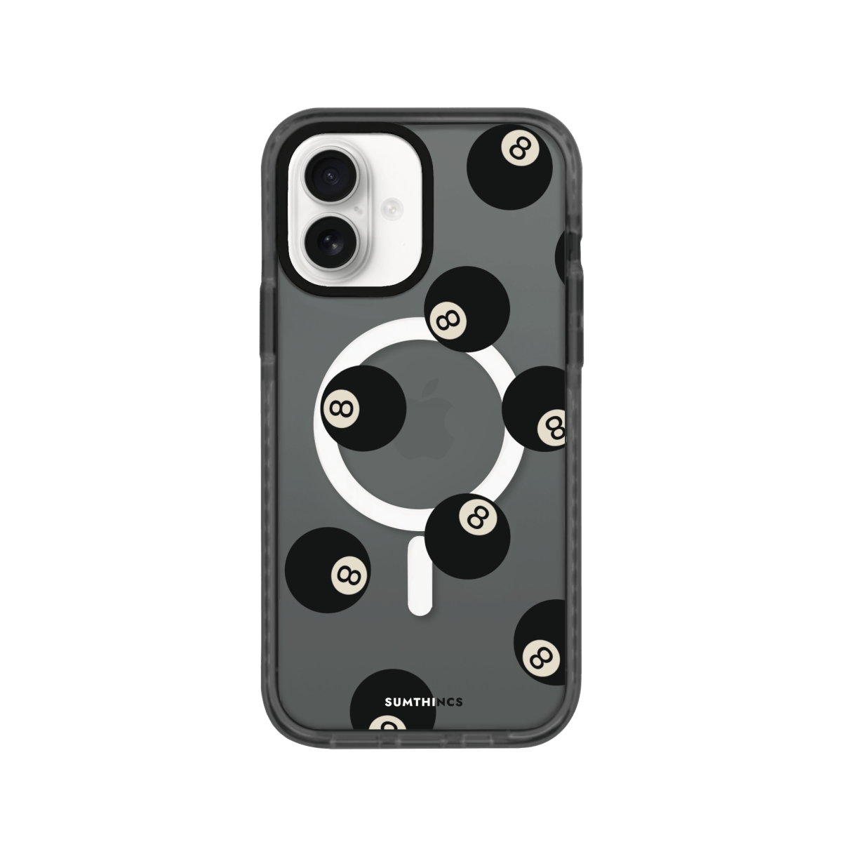iPhone 16 8Ball Magsafe Procase Şeffaf Telefon Kılıfı Antrasit - SUMTHINCS