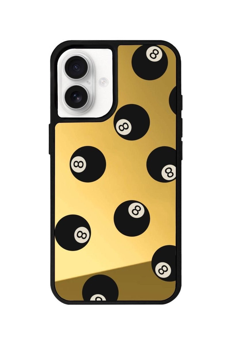 iPhone 16 8Ball Mirror Aynalı Telefon Kılıfı Altın - SUMTHINCS