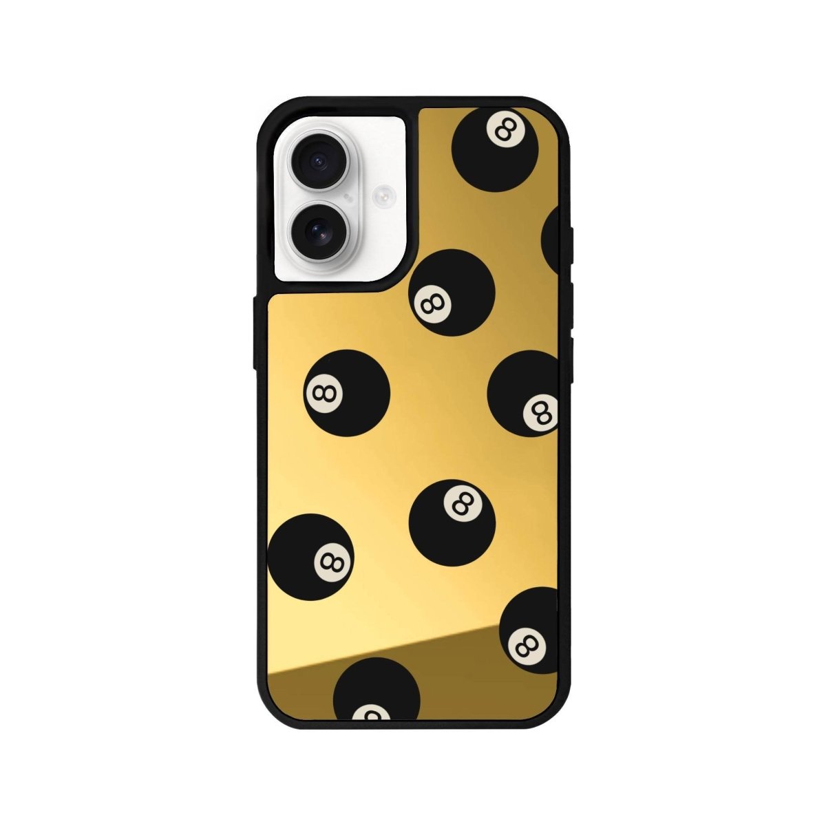 iPhone 16 8Ball Mirror Aynalı Telefon Kılıfı Altın - SUMTHINCS