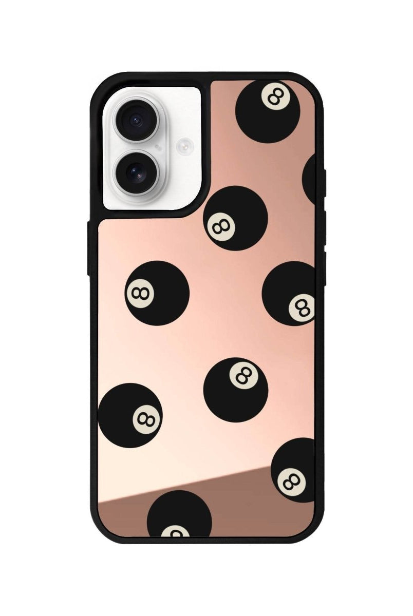 iPhone 16 8Ball Mirror Aynalı Telefon Kılıfı Metalik Pembe - SUMTHINCS
