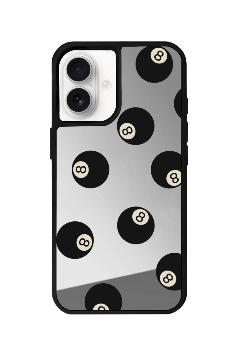 iPhone 16 8Ball Mirror Aynalı Telefon Kılıfı Gümüş - SUMTHINCS
