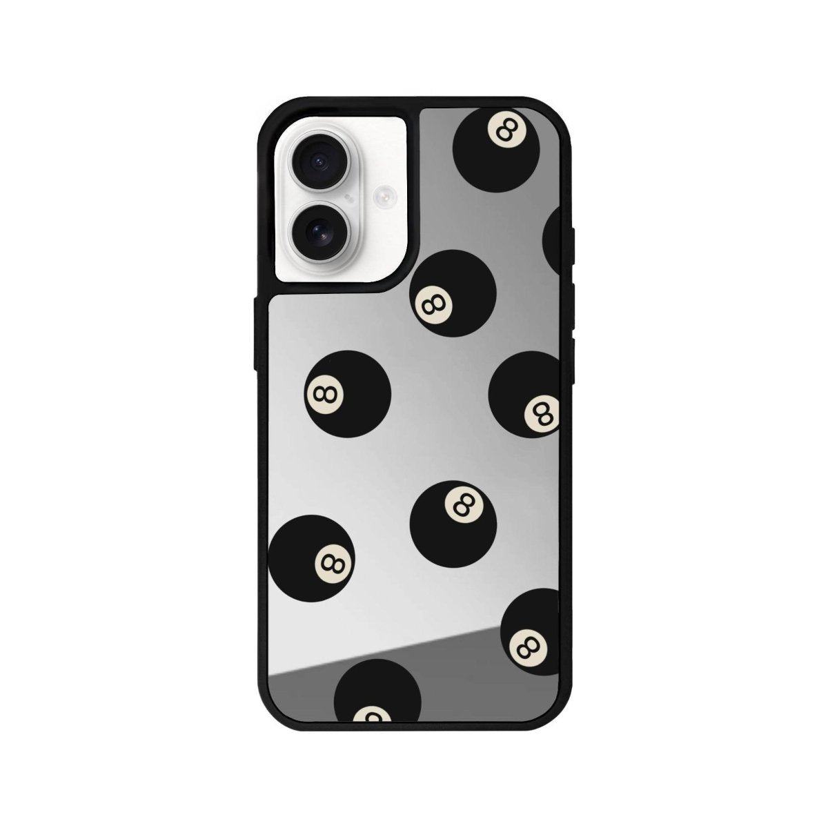 iPhone 16 8Ball Mirror Aynalı Telefon Kılıfı Gümüş - SUMTHINCS