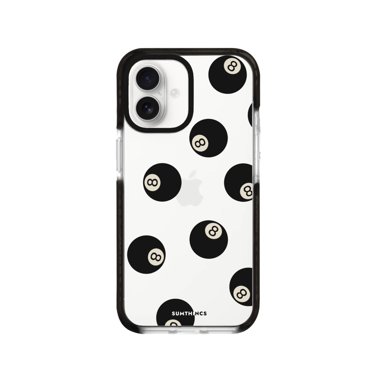 iPhone 16 8Ball Procase Şeffaf Telefon Kılıfı Siyah Şeffaf - SUMTHINCS