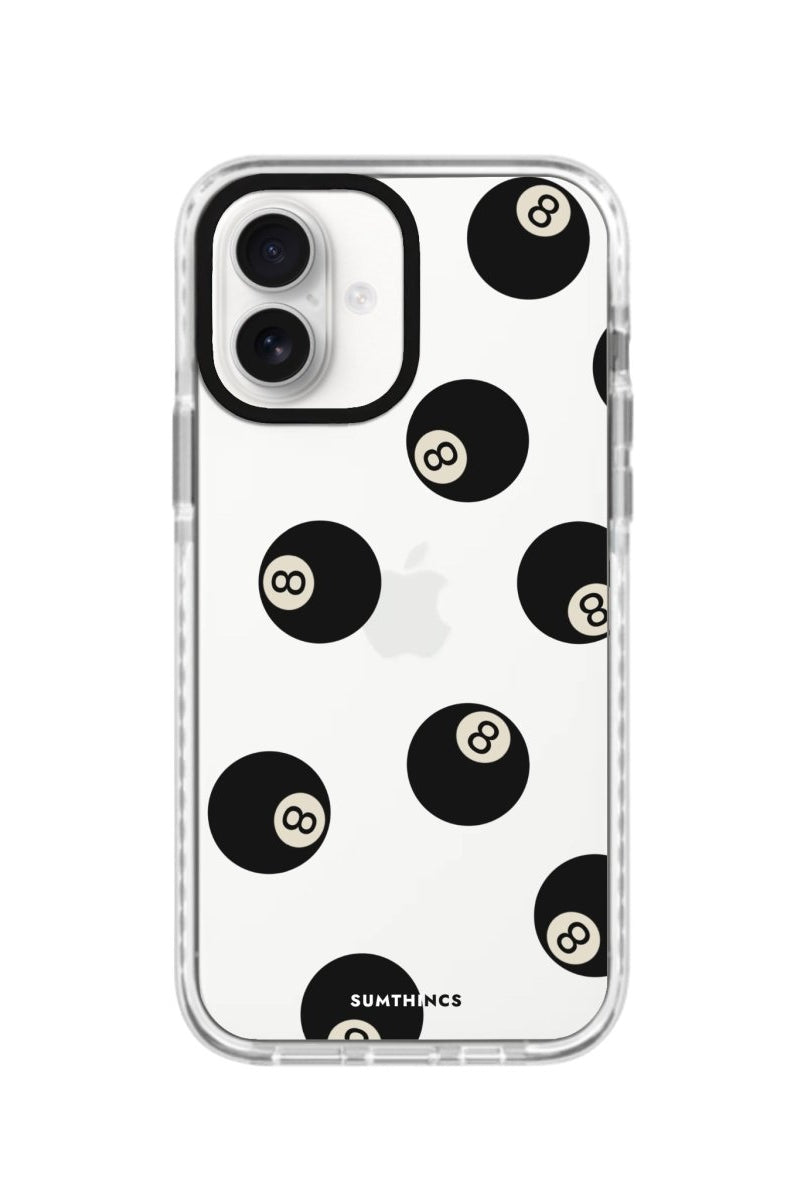 iPhone 16 8Ball Procase Şeffaf Telefon Kılıfı Beyaz Şeffaf - SUMTHINCS
