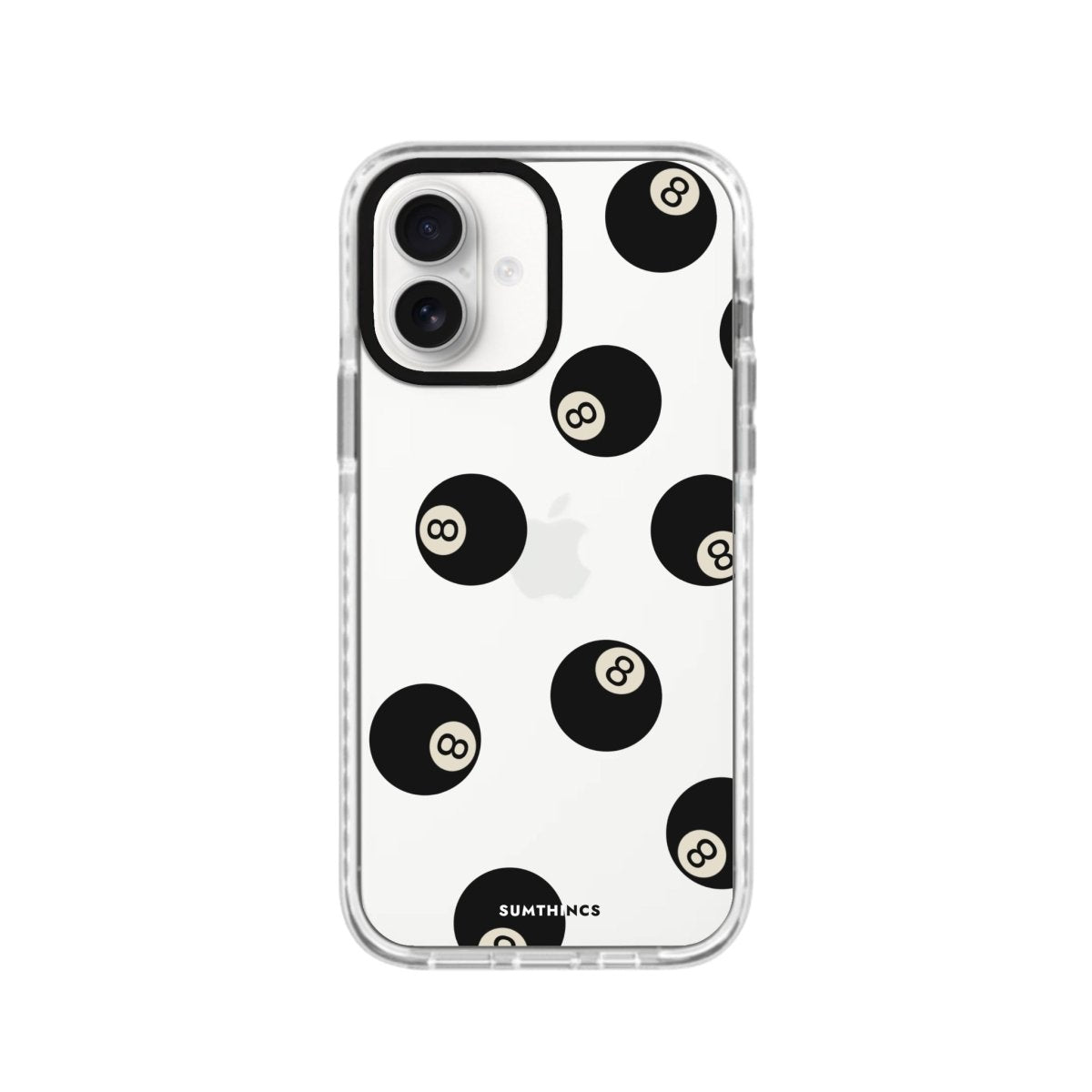 iPhone 16 8Ball Procase Şeffaf Telefon Kılıfı Beyaz Şeffaf - SUMTHINCS