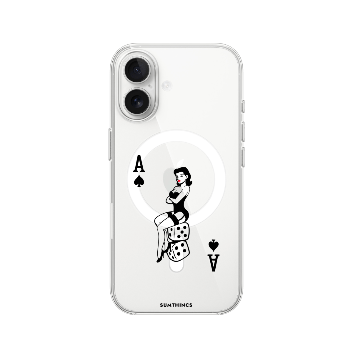 iPhone 16 Ace Queen Clear Magsafe Şeffaf Telefon Kılıfı - SUMTHINCS