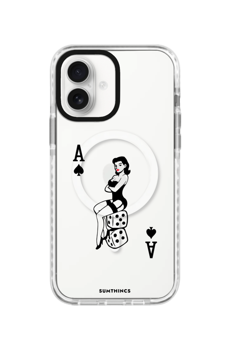 iPhone 16 Ace Queen Magsafe Procase Şeffaf Telefon Kılıfı Beyaz Şeffaf - SUMTHINCS