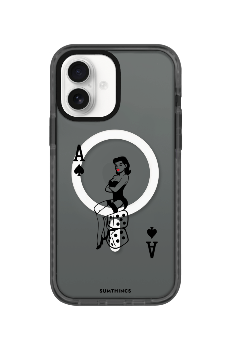 iPhone 16 Ace Queen Magsafe Procase Şeffaf Telefon Kılıfı Antrasit - SUMTHINCS