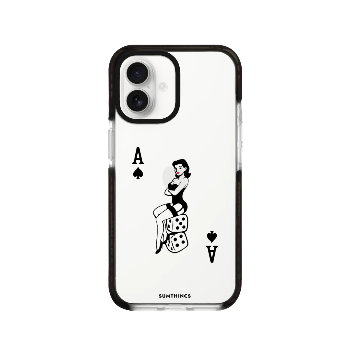 iPhone 16 Ace Queen Procase Şeffaf Telefon Kılıfı Siyah Şeffaf - SUMTHINCS