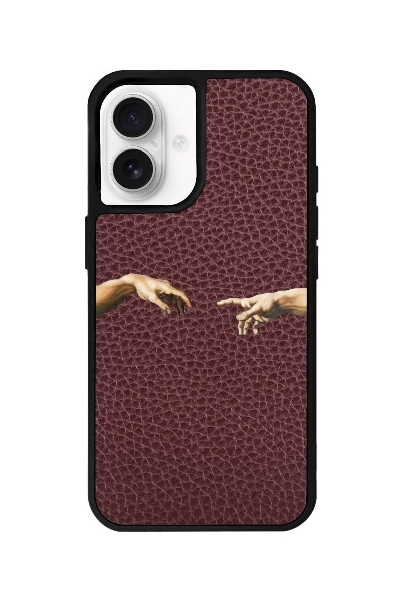 iPhone 16 Adam's Creation Leather Vegan Deri Telefon Kılıfı Bordo - SUMTHINCS