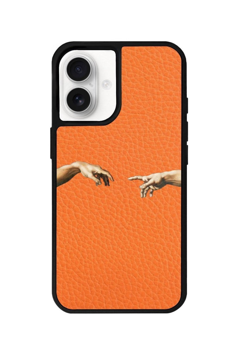 iPhone 16 Adam's Creation Leather Vegan Deri Telefon Kılıfı Turuncu - SUMTHINCS