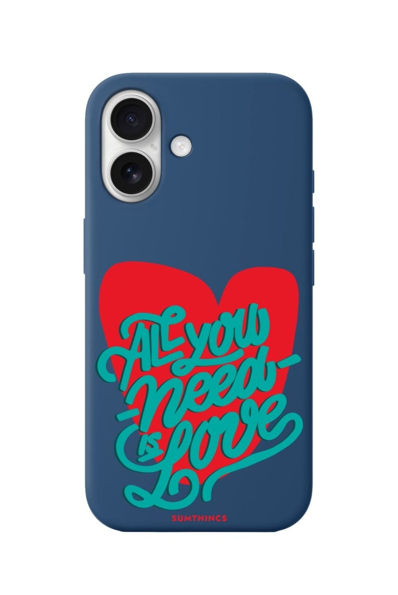 iPhone 16 All You Need is Love Premium Telefon Kılıfı Pasifik Mavi - SUMTHINCS