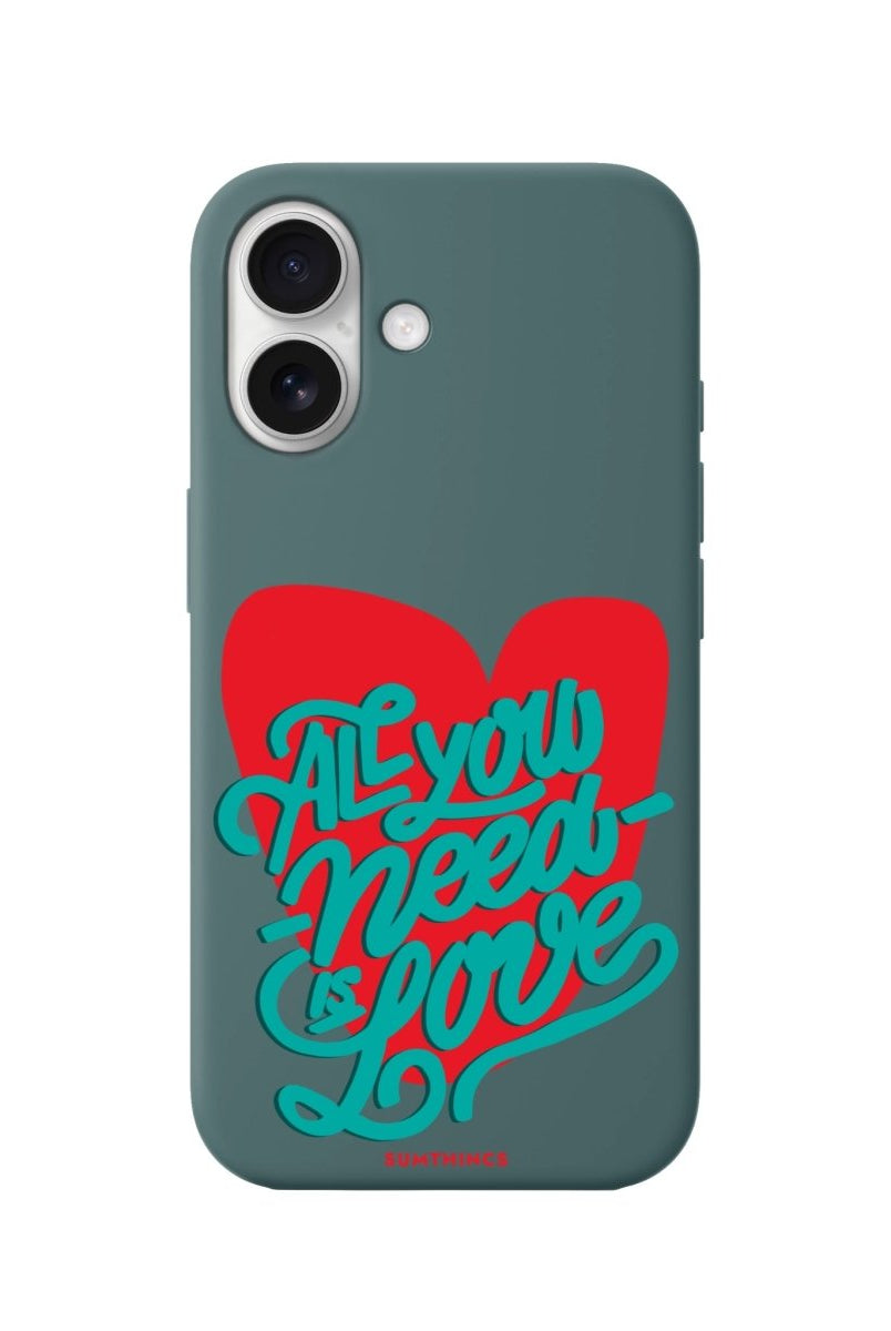 iPhone 16 All You Need is Love Premium Telefon Kılıfı Kaktüs Yeşili - SUMTHINCS