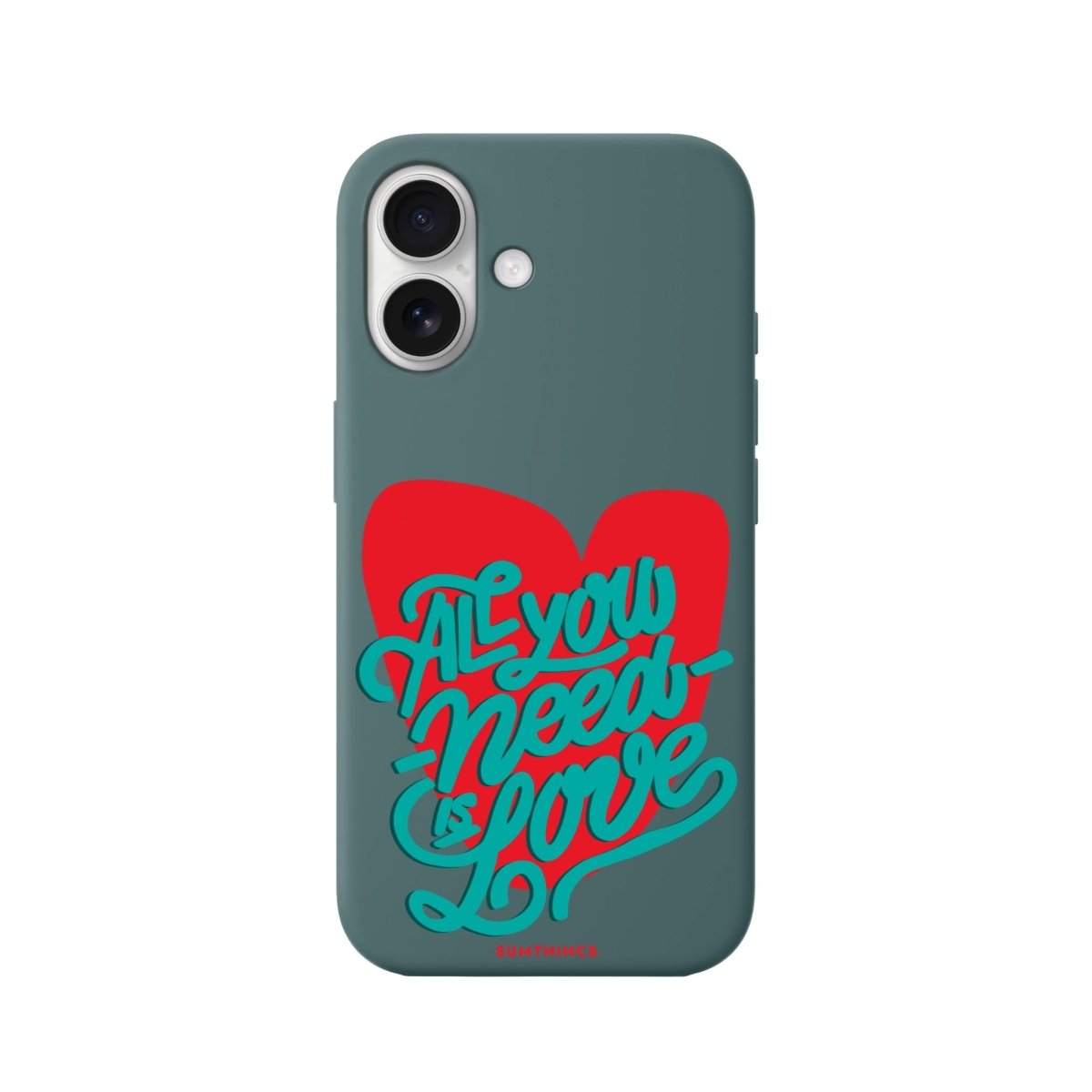 iPhone 16 All You Need is Love Premium Telefon Kılıfı Kaktüs Yeşili - SUMTHINCS