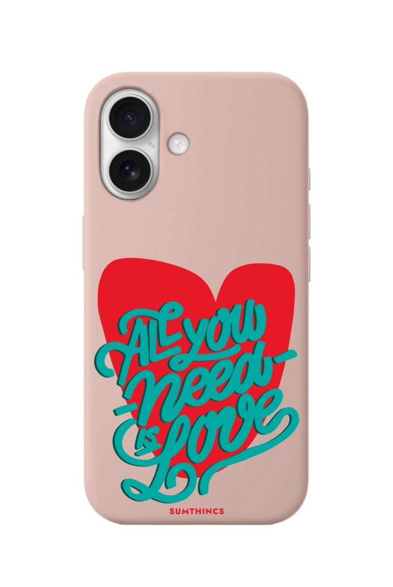 iPhone 16 All You Need is Love Premium Telefon Kılıfı Bej - SUMTHINCS