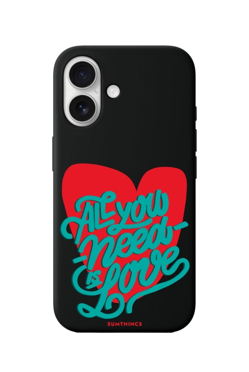 iPhone 16 All You Need is Love Premium Telefon Kılıfı Siyah - SUMTHINCS