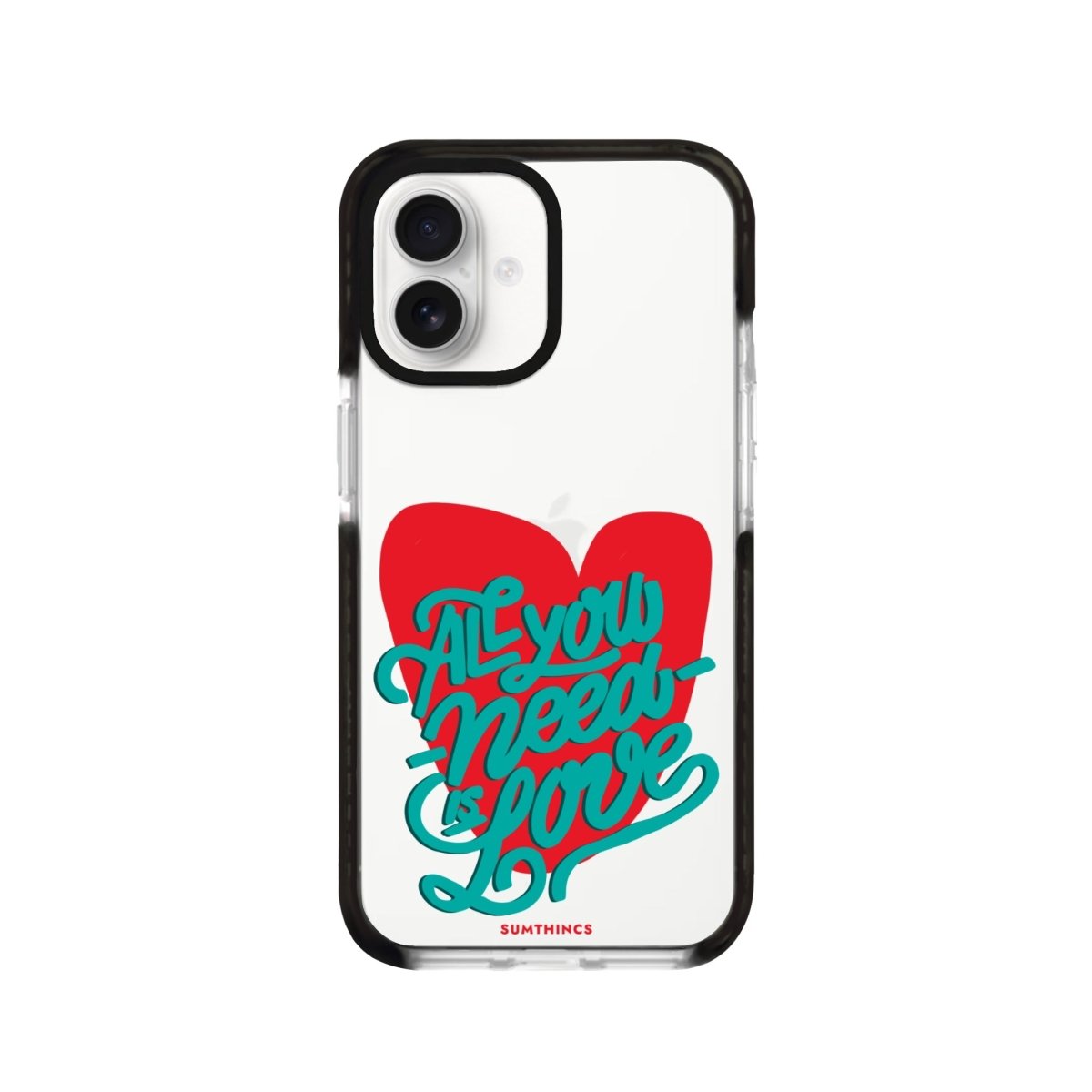 iPhone 16 All You Need is Love Procase Şeffaf Telefon Kılıfı Siyah Şeffaf - SUMTHINCS