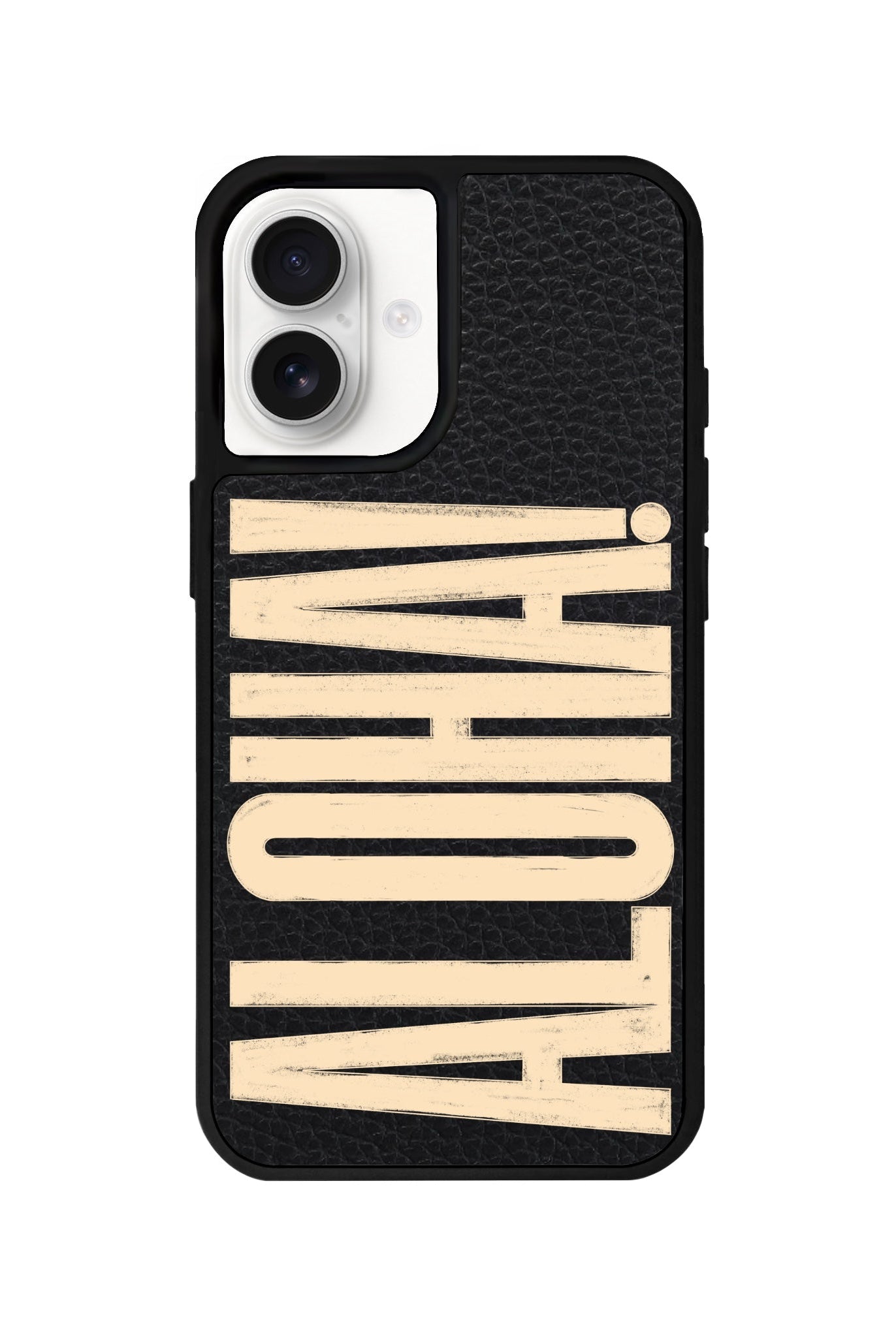 iPhone 16 Aloha Leather Vegan Deri Telefon Kılıfı Siyah - SUMTHINCS