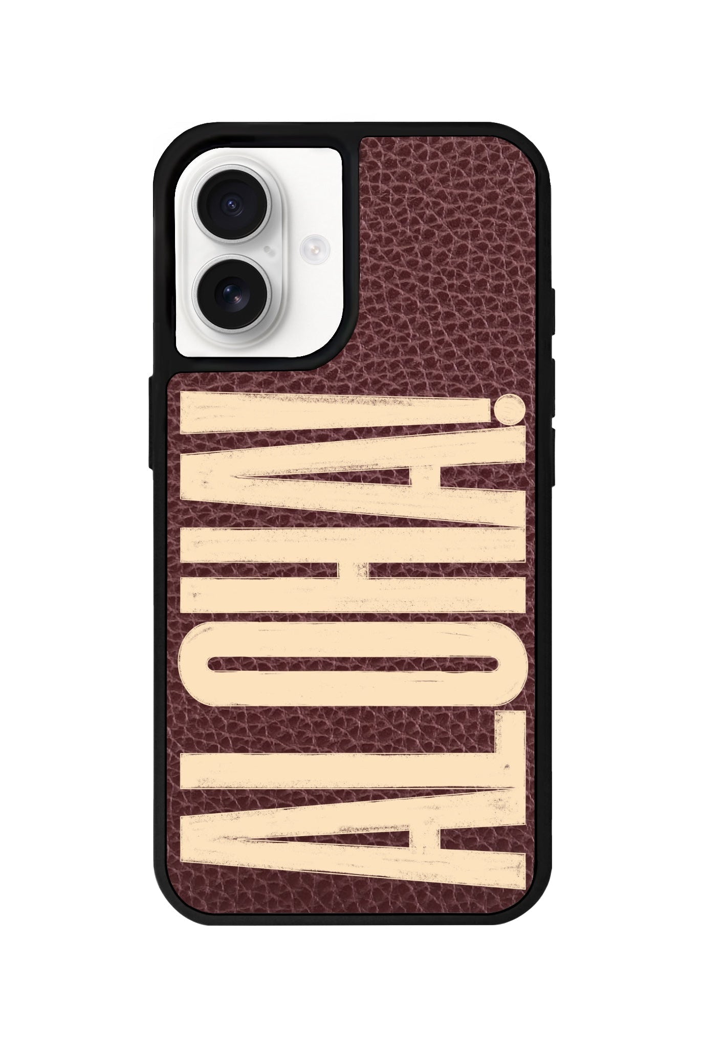 iPhone 16 Aloha Leather Vegan Deri Telefon Kılıfı Bordo - SUMTHINCS