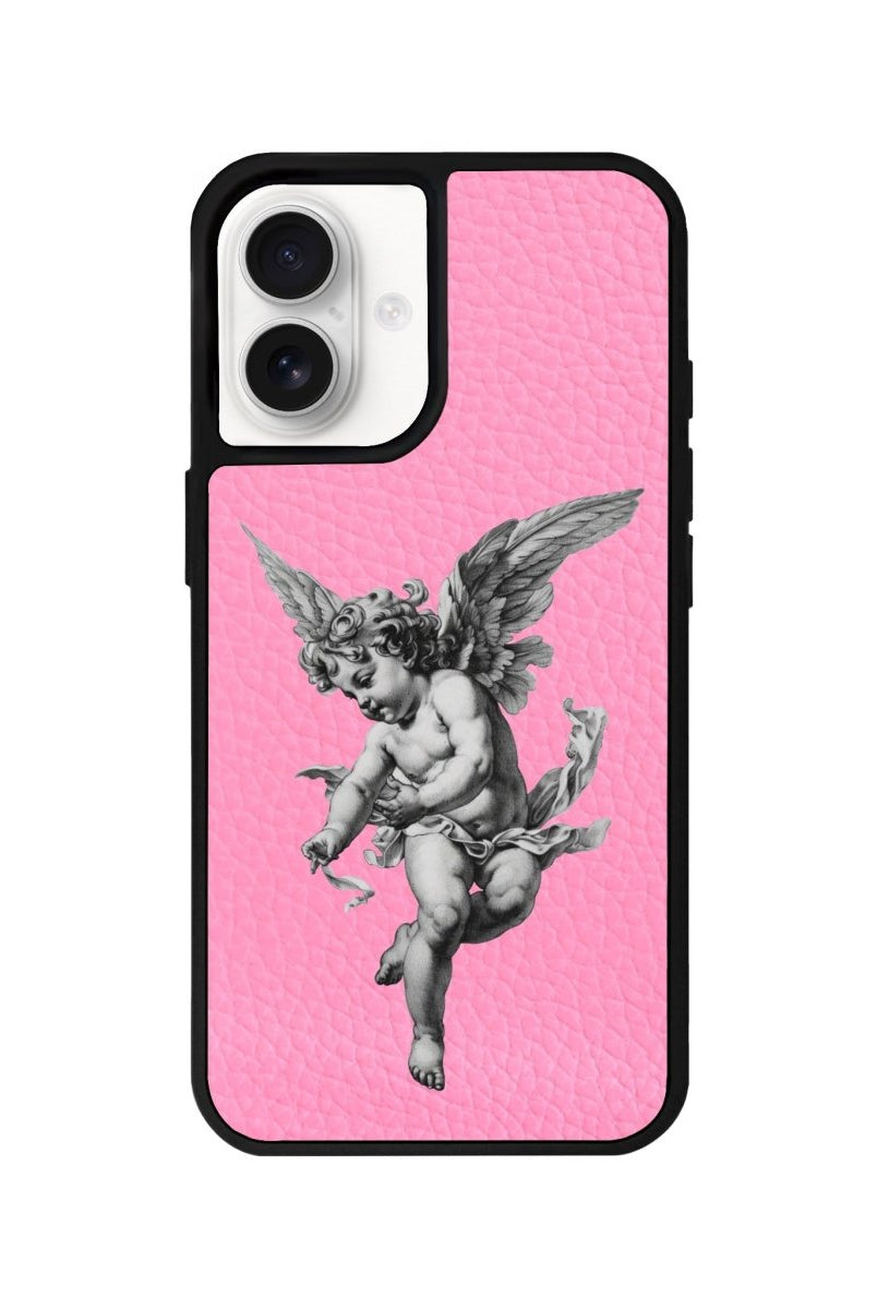 iPhone 16 Angel Leather Vegan Deri Telefon Kılıfı Pembe - SUMTHINCS