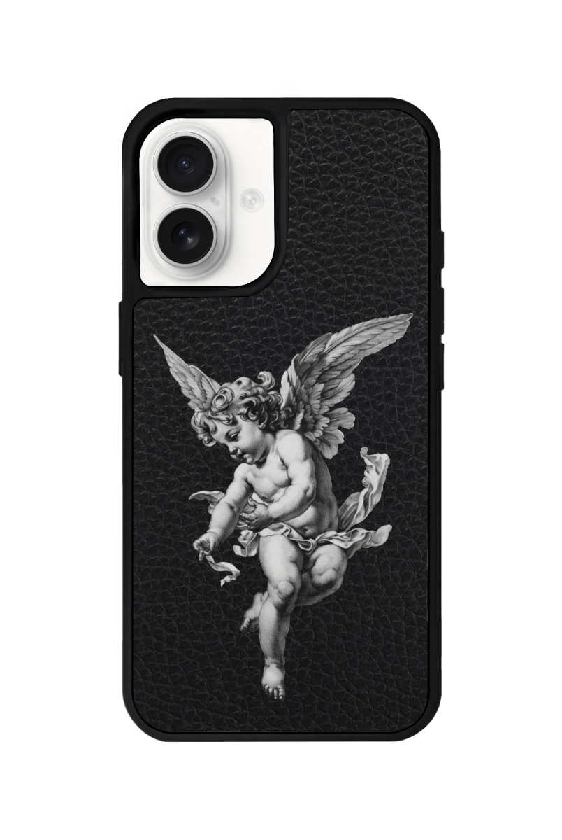 iPhone 16 Angel Leather Vegan Deri Telefon Kılıfı Siyah - SUMTHINCS