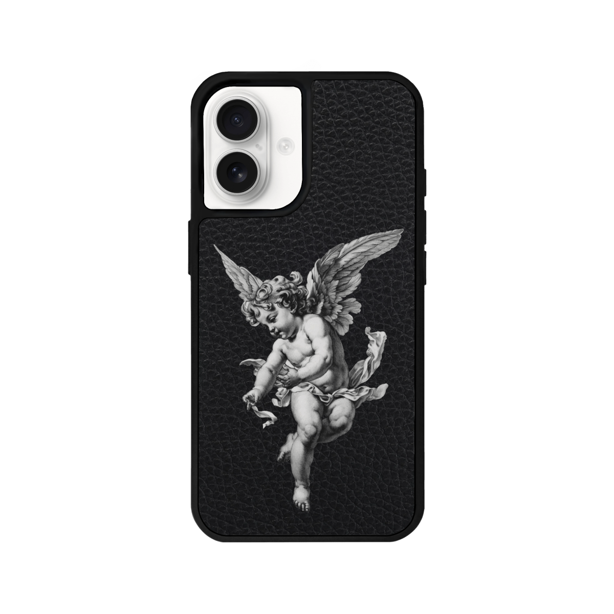 iPhone 16 Angel Leather Vegan Deri Telefon Kılıfı Siyah - SUMTHINCS