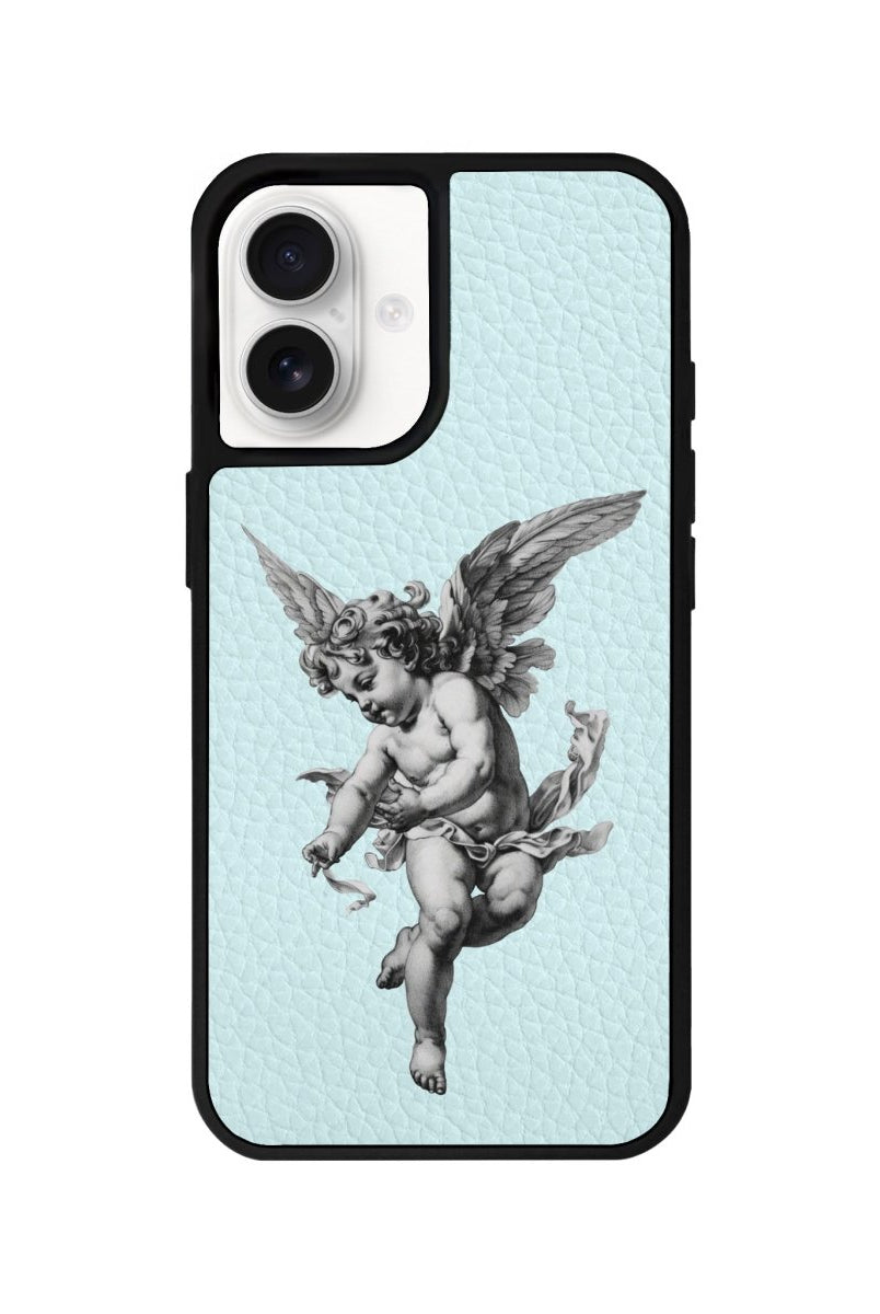 iPhone 16 Angel Leather Vegan Deri Telefon Kılıfı Açık Mavi - SUMTHINCS