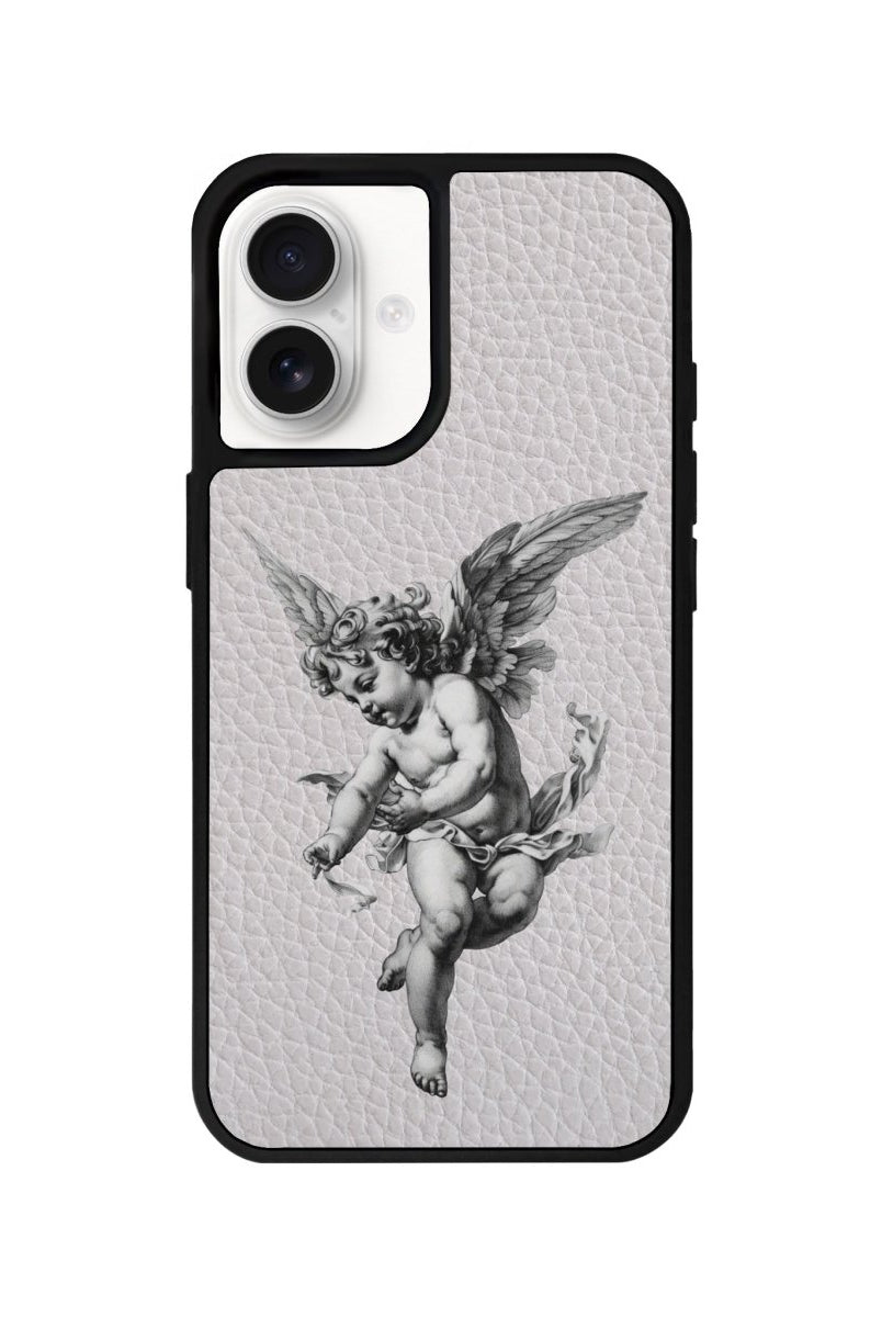 iPhone 16 Angel Leather Vegan Deri Telefon Kılıfı Gri - SUMTHINCS