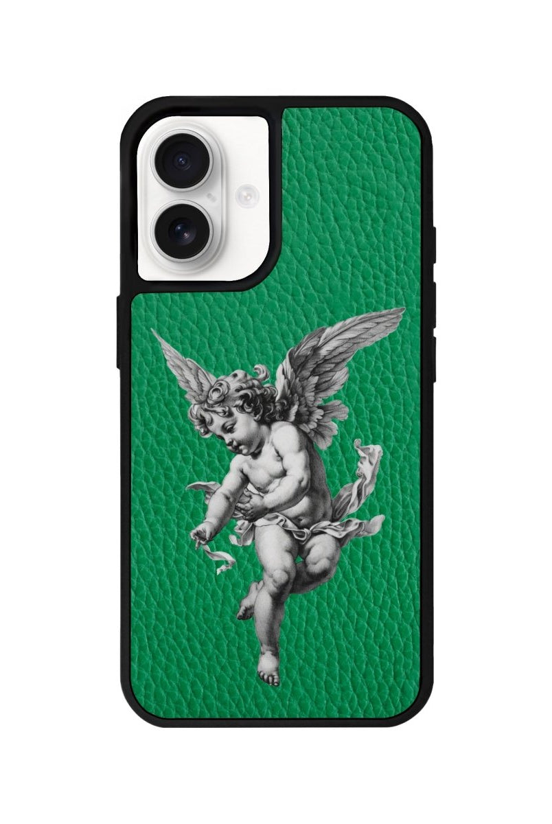 iPhone 16 Angel Leather Vegan Deri Telefon Kılıfı Yeşil - SUMTHINCS
