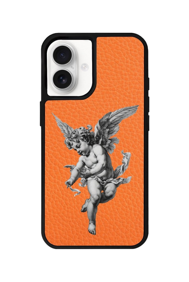iPhone 16 Angel Leather Vegan Deri Telefon Kılıfı Turuncu - SUMTHINCS
