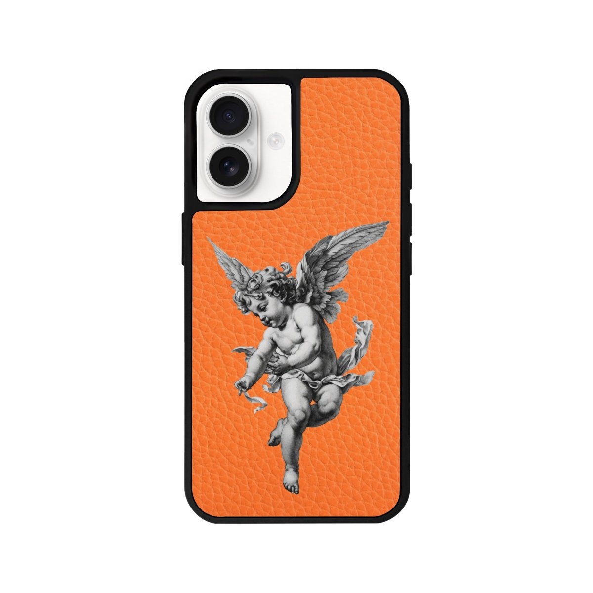 iPhone 16 Angel Leather Vegan Deri Telefon Kılıfı Turuncu - SUMTHINCS
