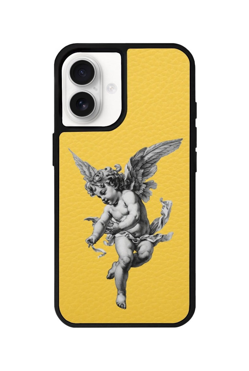 iPhone 16 Angel Leather Vegan Deri Telefon Kılıfı Sarı - SUMTHINCS