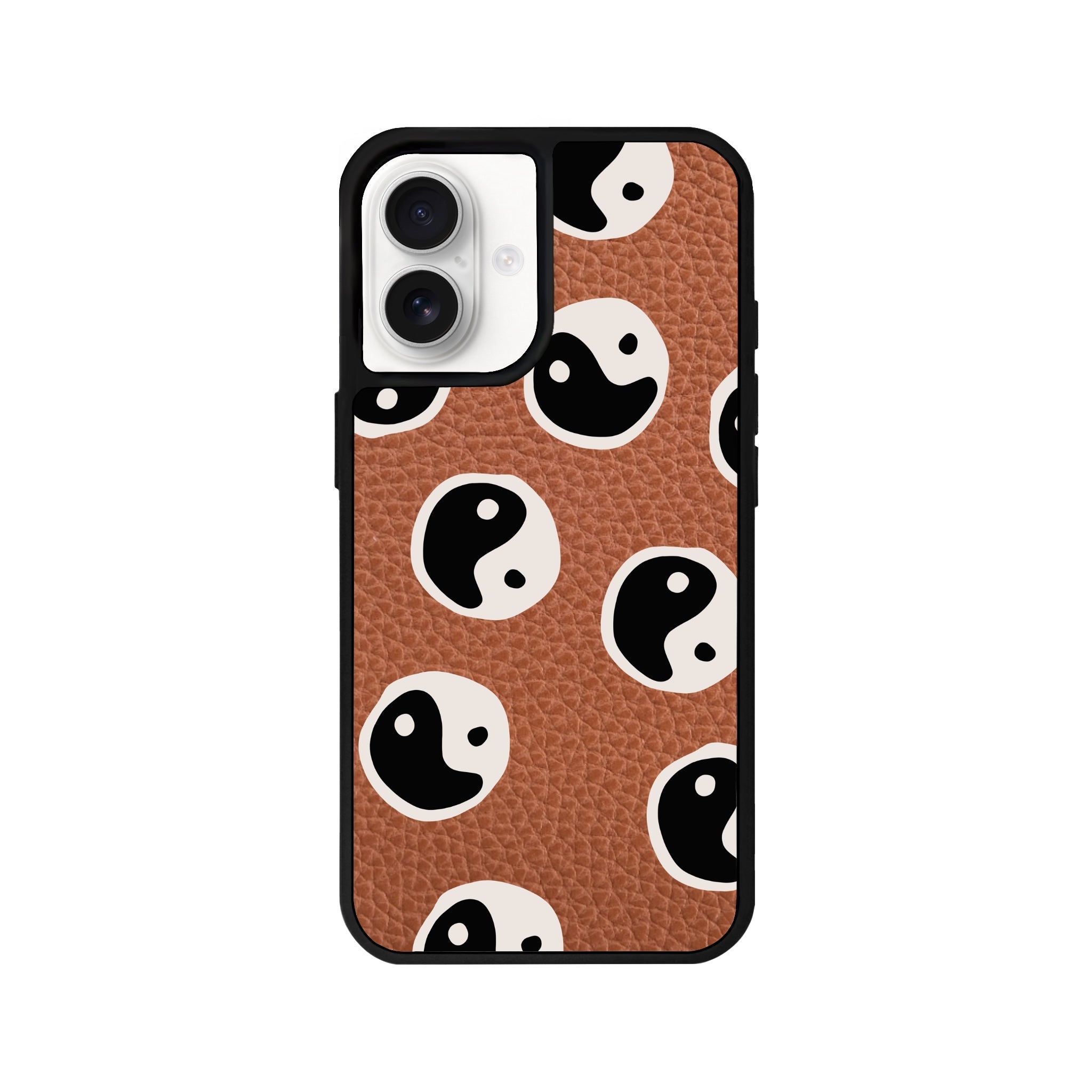 iPhone 16 Balance Leather Vegan Deri Telefon Kılıfı Kahverengi - SUMTHINCS