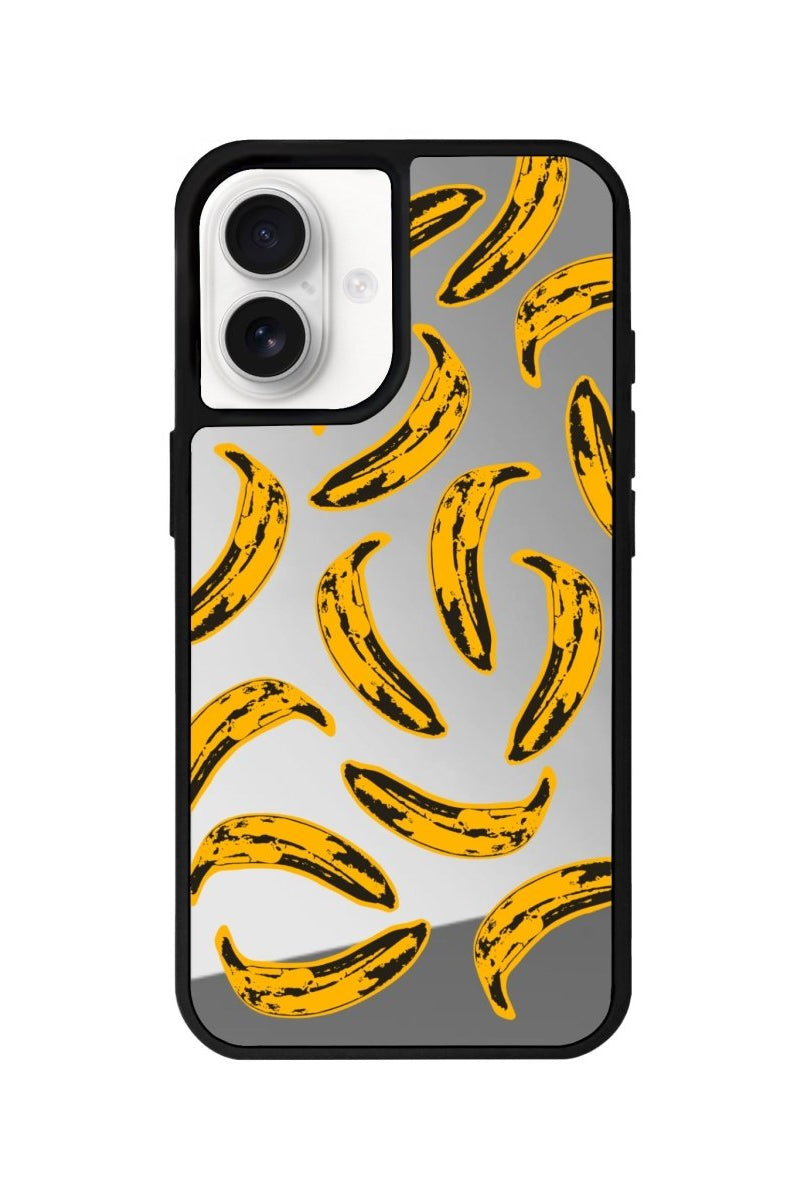 iPhone 16 Banana Mirror Aynalı Telefon Kılıfı Gümüş - SUMTHINCS