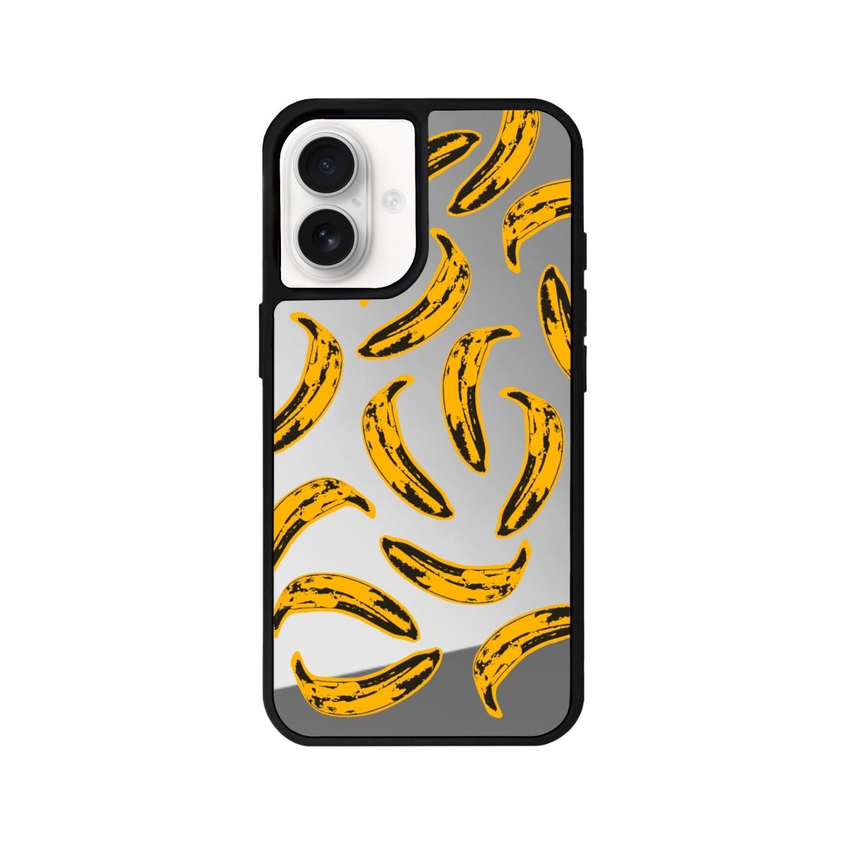 iPhone 16 Banana Mirror Aynalı Telefon Kılıfı Gümüş - SUMTHINCS