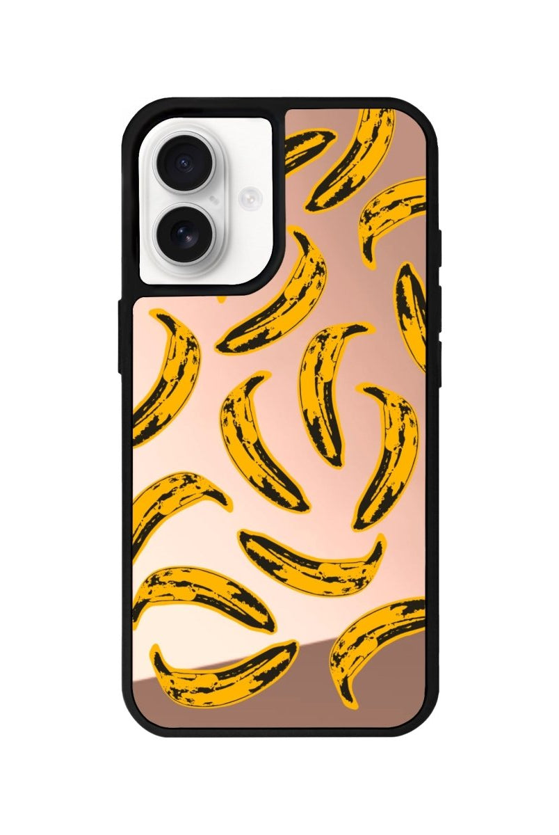 iPhone 16 Banana Mirror Aynalı Telefon Kılıfı Metalik Pembe - SUMTHINCS