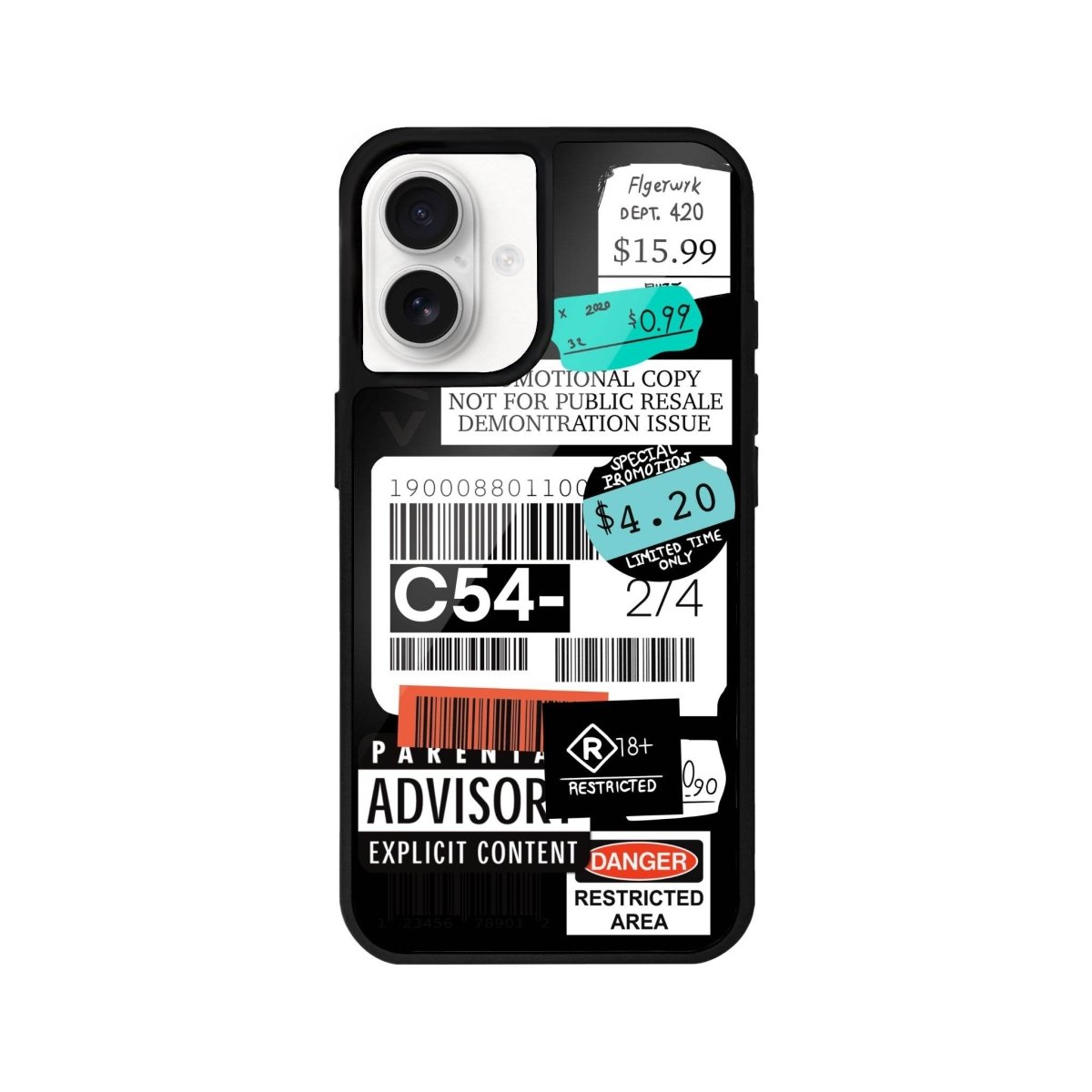 iPhone 16 Barcode C54 Glossy Cam Telefon Kılıfı - SUMTHINCS