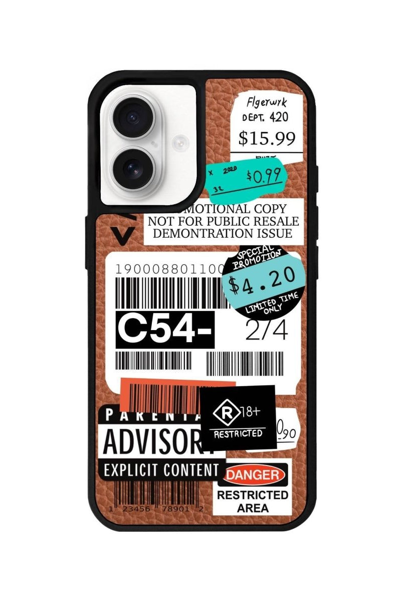 iPhone 16 Barcode C54 Leather Vegan Deri Telefon Kılıfı Kahverengi - SUMTHINCS