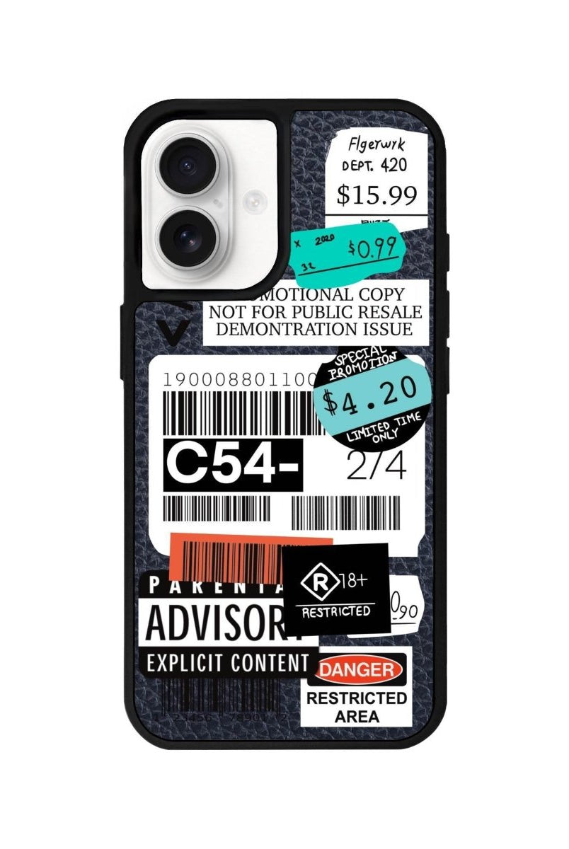 iPhone 16 Barcode C54 Leather Vegan Deri Telefon Kılıfı Pasifik Mavi - SUMTHINCS