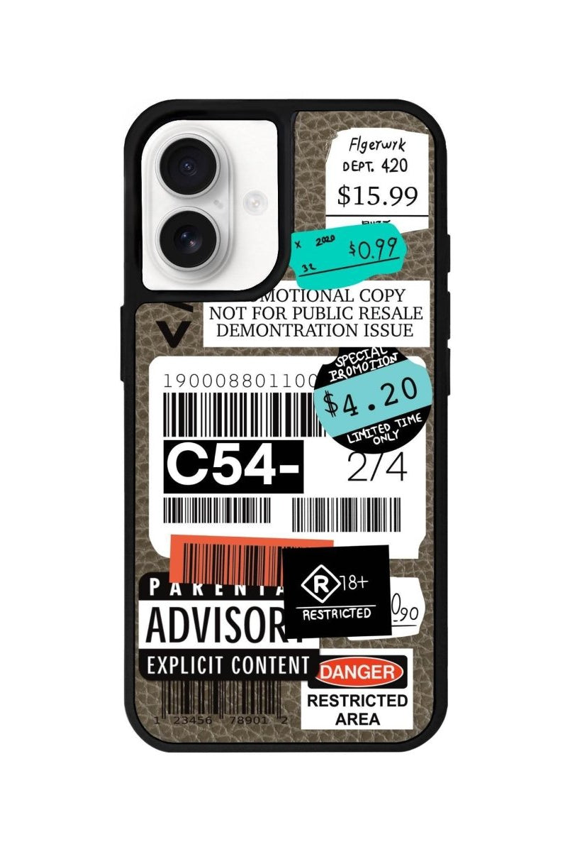 iPhone 16 Barcode C54 Leather Vegan Deri Telefon Kılıfı Haki - SUMTHINCS