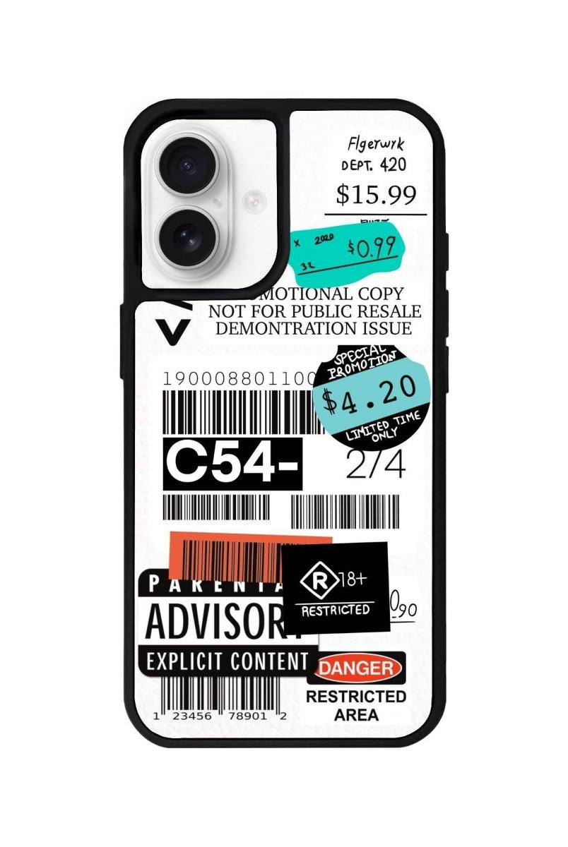 iPhone 16 Barcode C54 Leather Vegan Deri Telefon Kılıfı Beyaz - SUMTHINCS