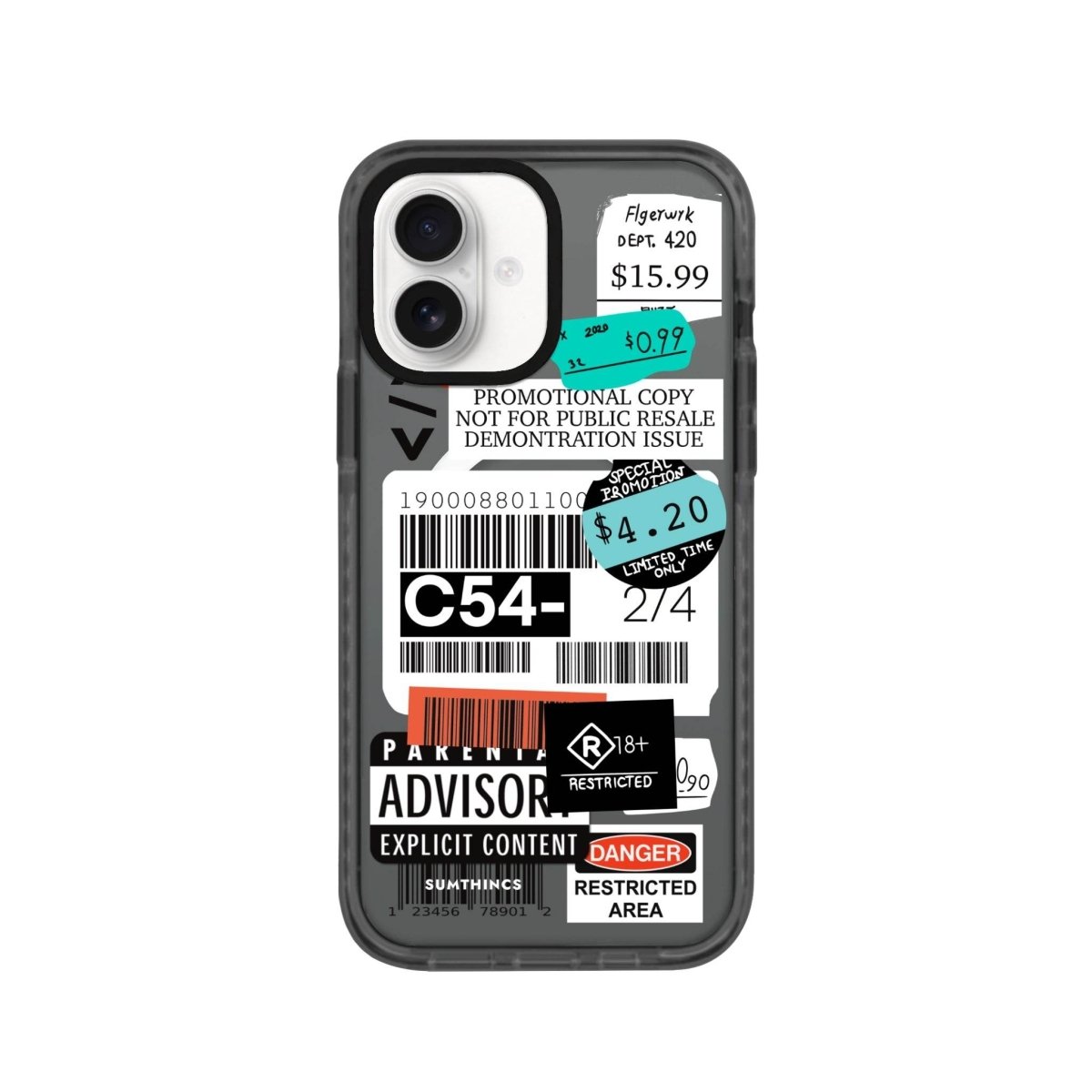 iPhone 16 Barcode C54 Magsafe Procase Şeffaf Telefon Kılıfı Antrasit - SUMTHINCS