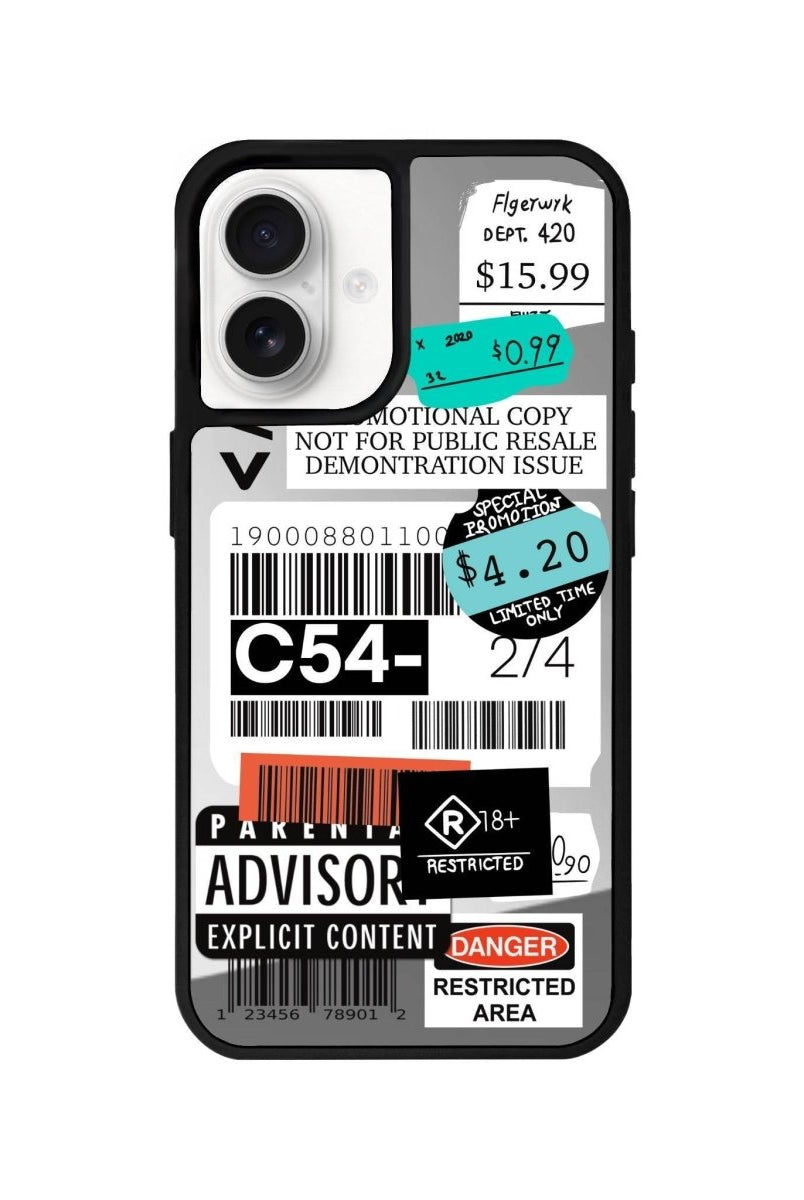 iPhone 16 Barcode C54 Mirror Aynalı Telefon Kılıfı Gümüş - SUMTHINCS